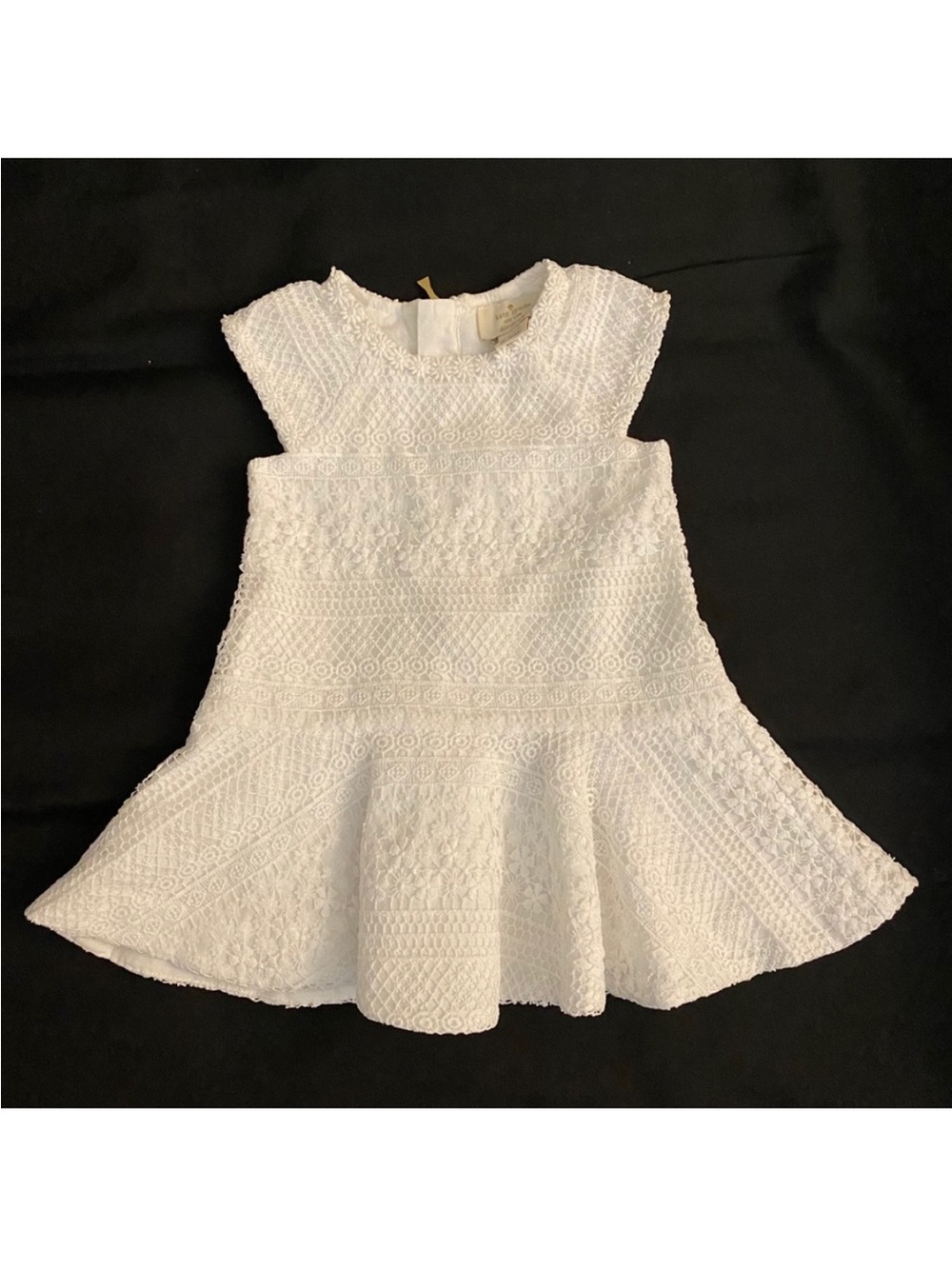 kate spade White Textured Fit-and-Flare Girls Dress Photoshoot